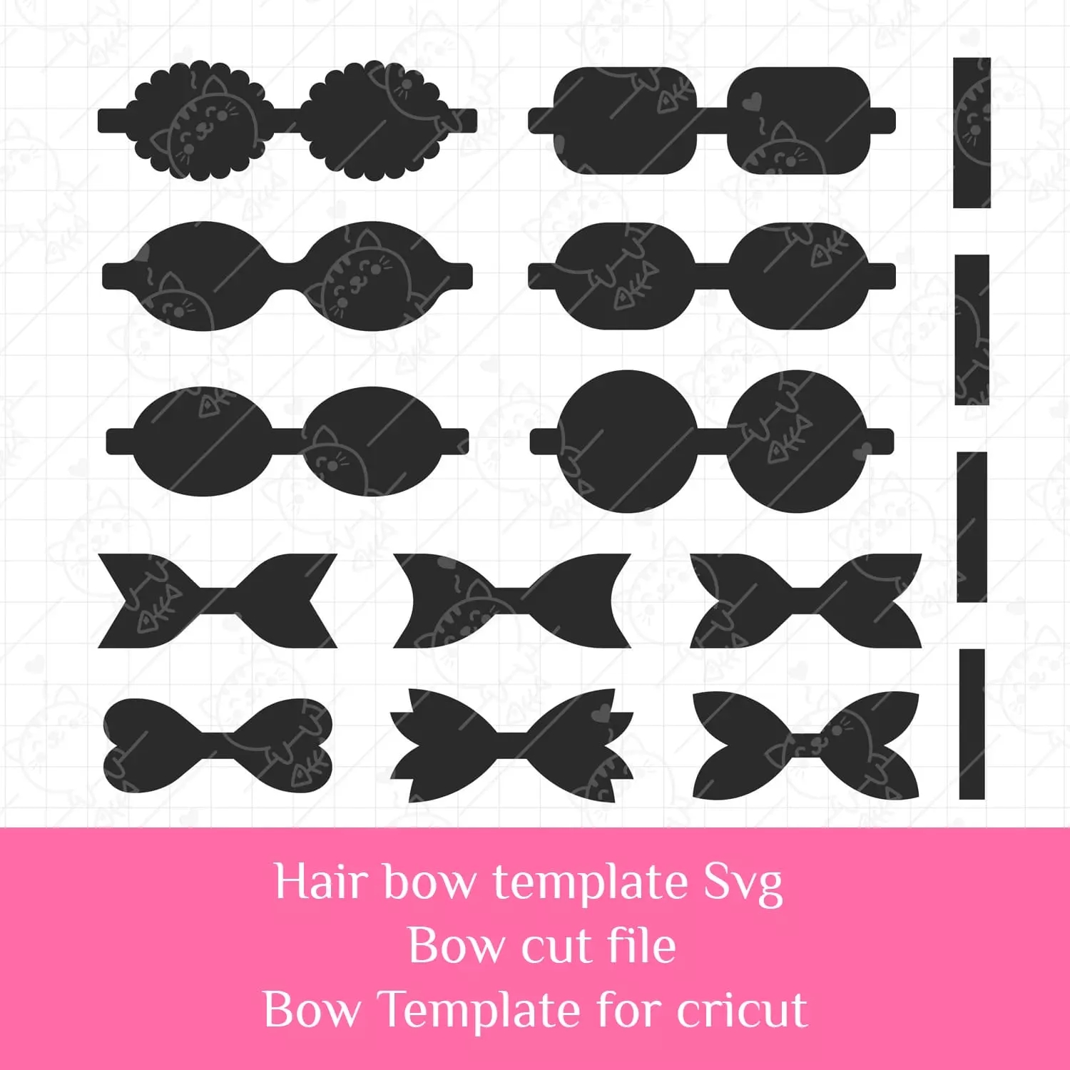 Hair Bow Template Svg Bow Cut File Bow Template For Cricut MasterBundles