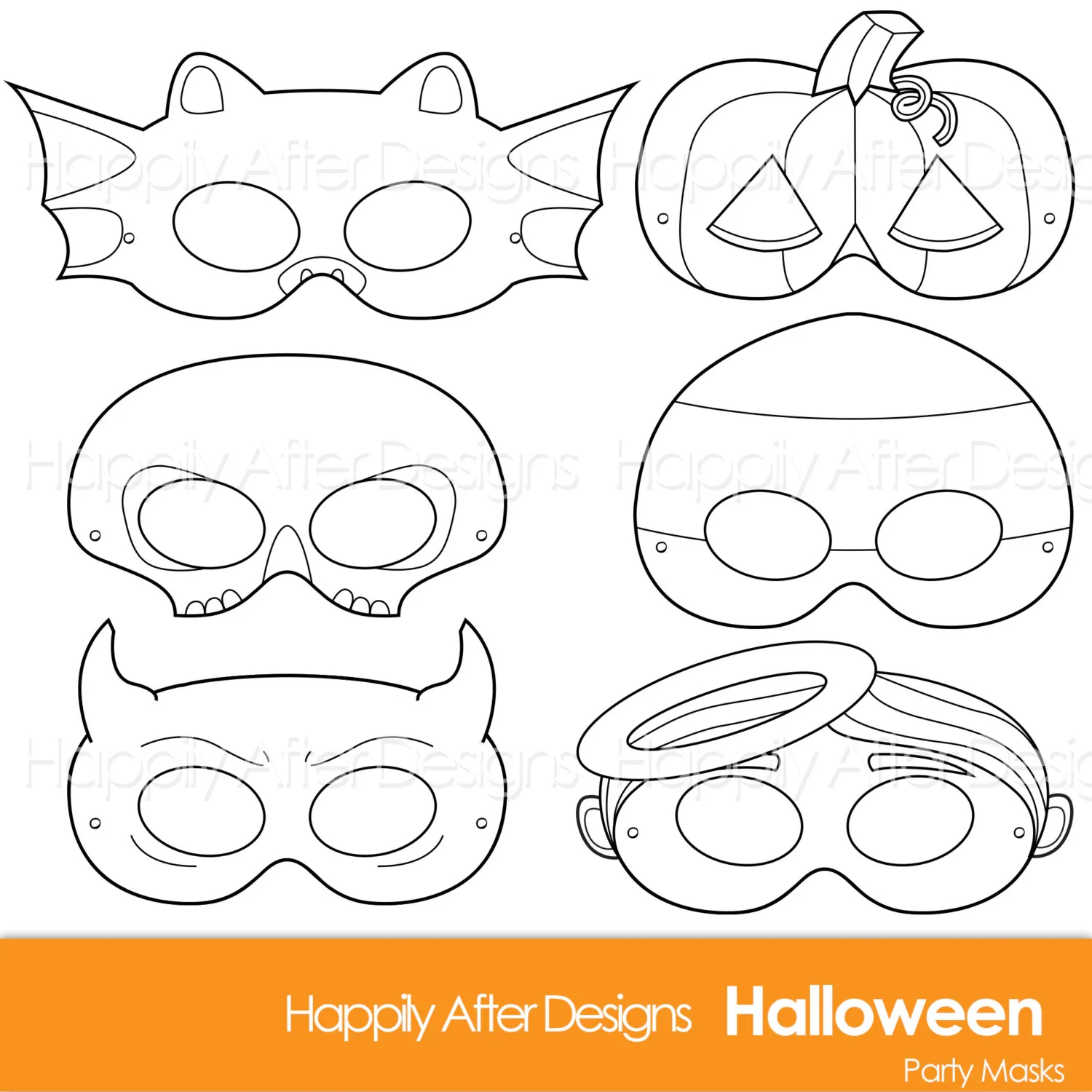 Halloween Printable Coloring Masks Halloween Costume Halloween Printable Bat Mask Candy Corn Angel Skeleton Devil Jackolantern Cute