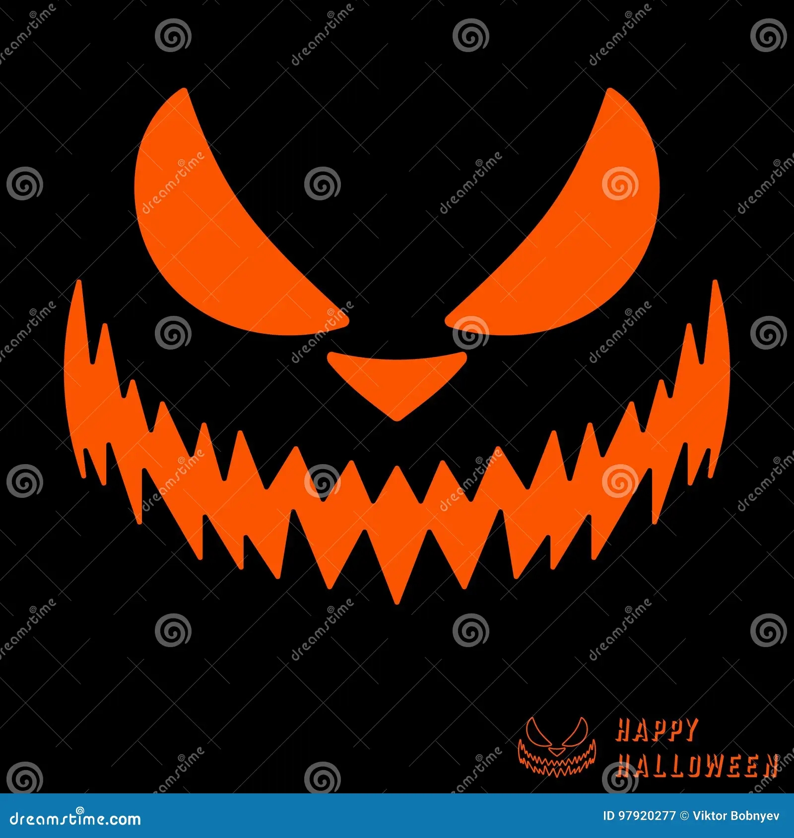 Halloween Scary Pumpkin Template Stock Vector Illustration Of Black Jack 97920277