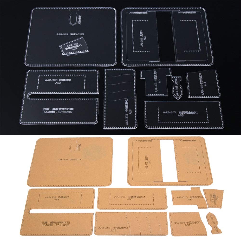 Handbag Making Template Clear Acrylic Template Leather Wallet Pattern Set Making Stencil Set For DIY Leather Craft Tool Amazon de Home Kitchen