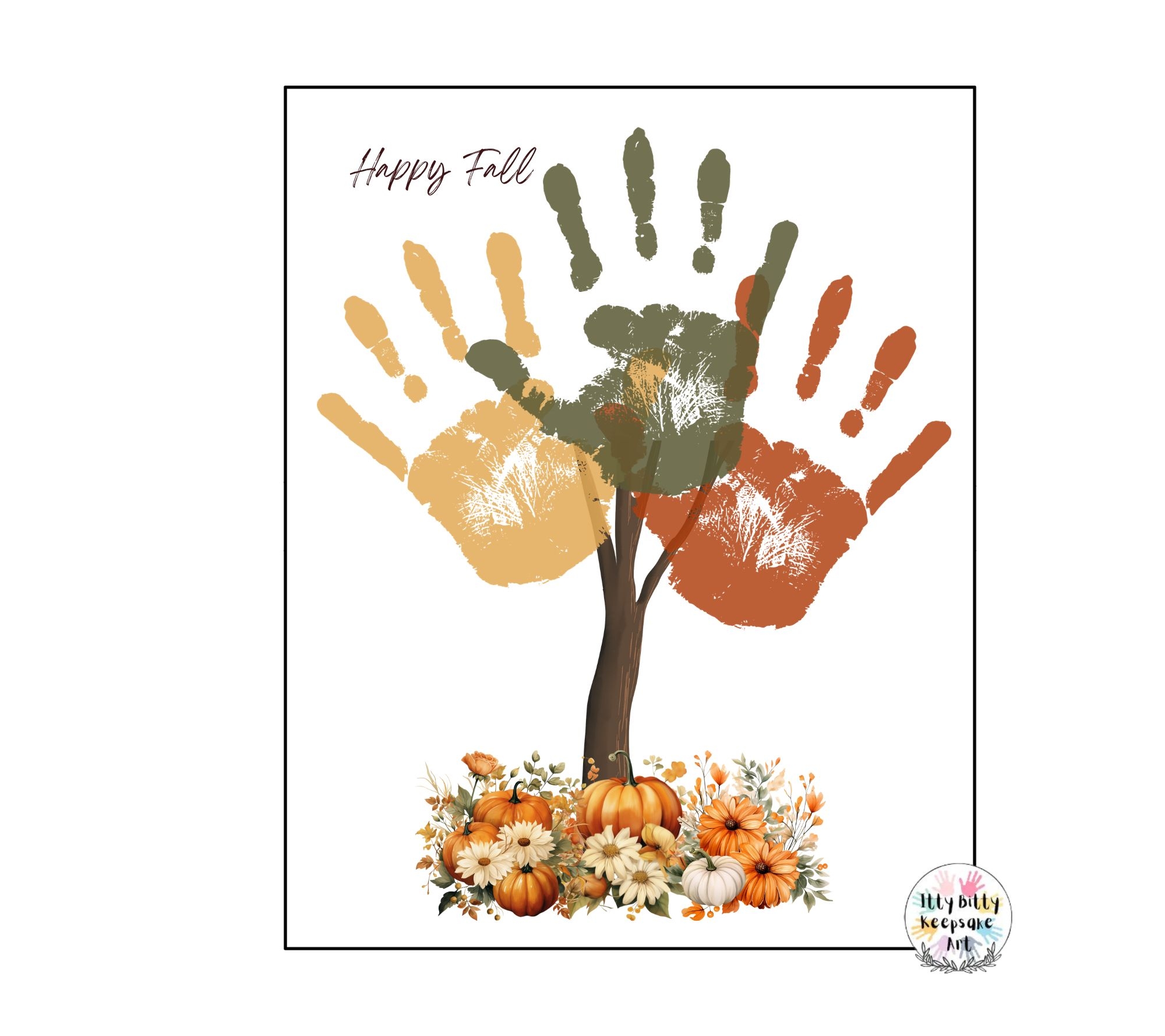 Happy Fall Tree Handprint Craft Art Printable Template Autumn Activity Fall Crafts Pumpkin Classful
