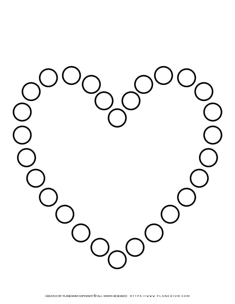 Heart Template Printable Circles Planerium