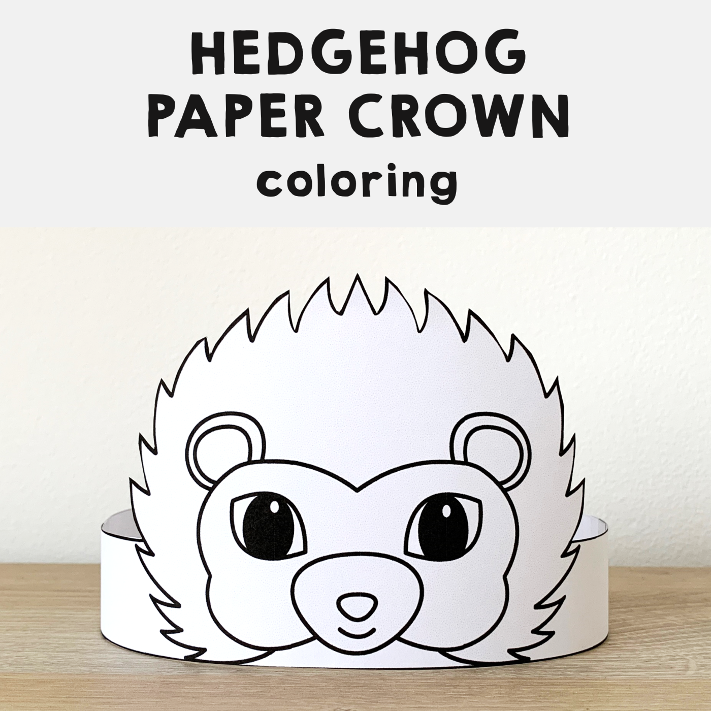 Hedgehog Paper Crown Printable Forest Animal Coloring Craft Made By Teachers