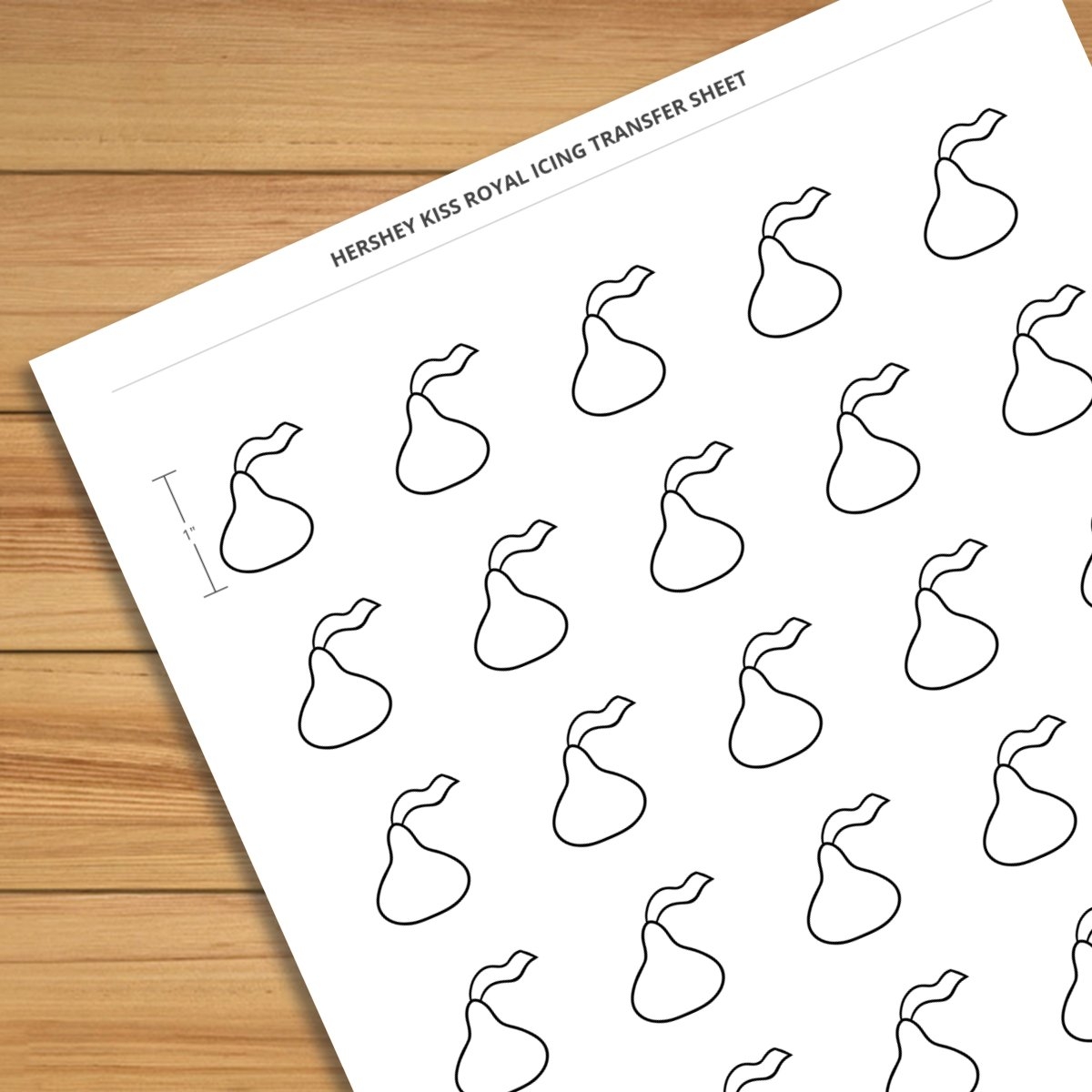 Hershey Kiss Royal Icing Transfer Design 4 Sizes JH Web Designer