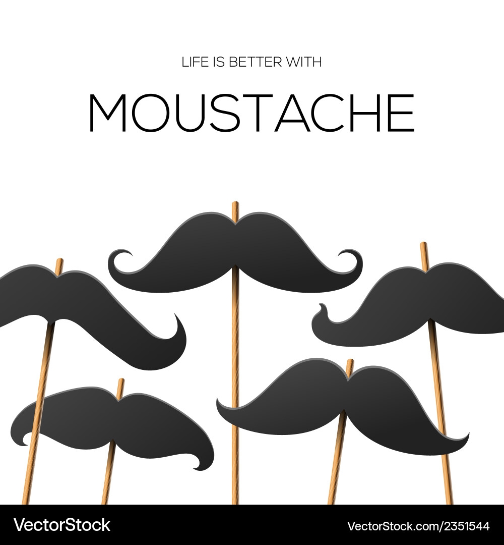 Hipster Party Design Template With Mustache Vector Image