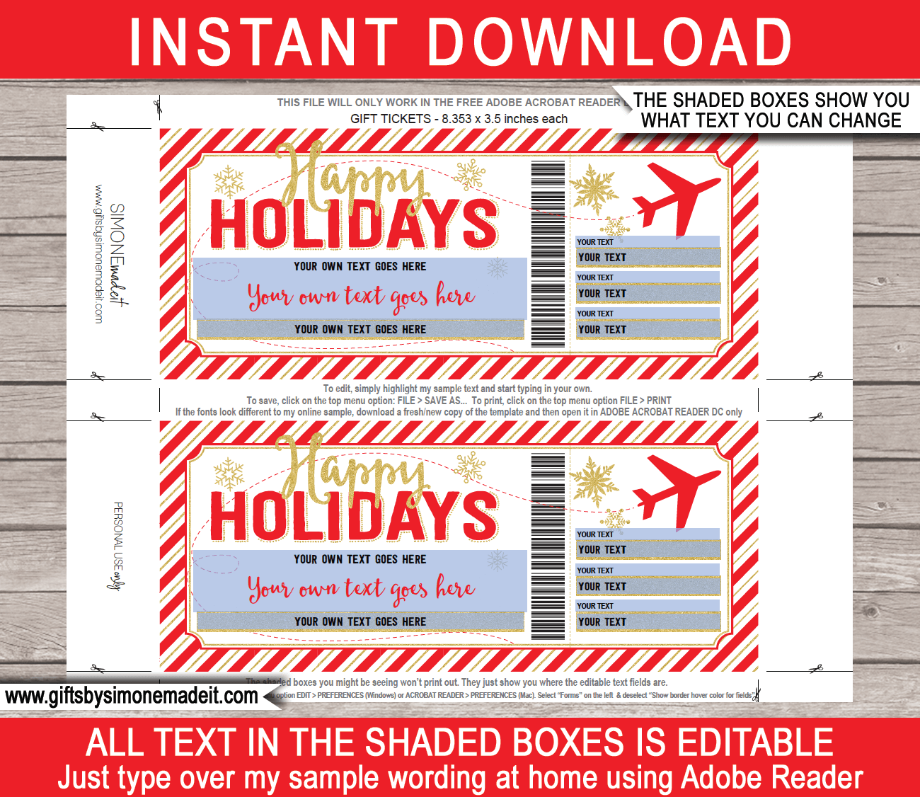 Free Printable Airline Ticket Template