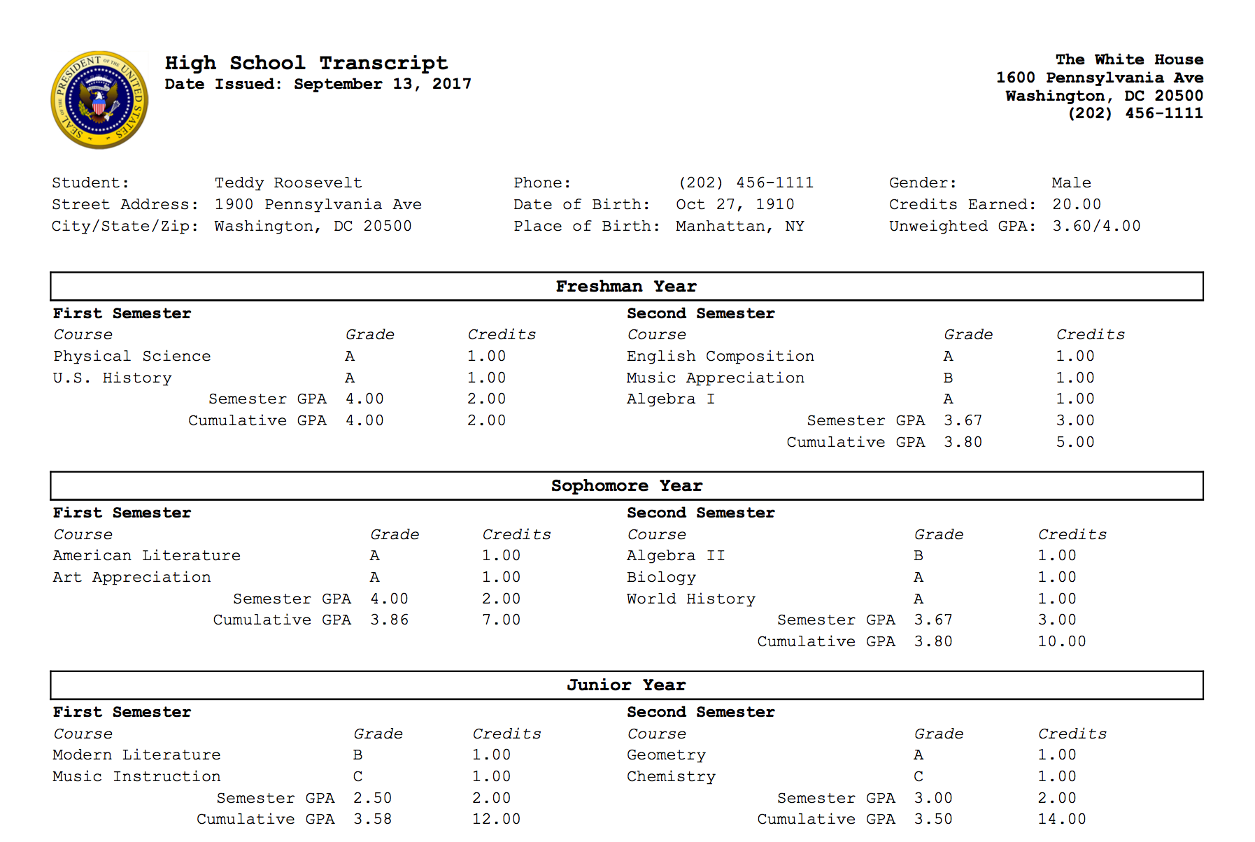 Homeschool Plans Transcript Maker