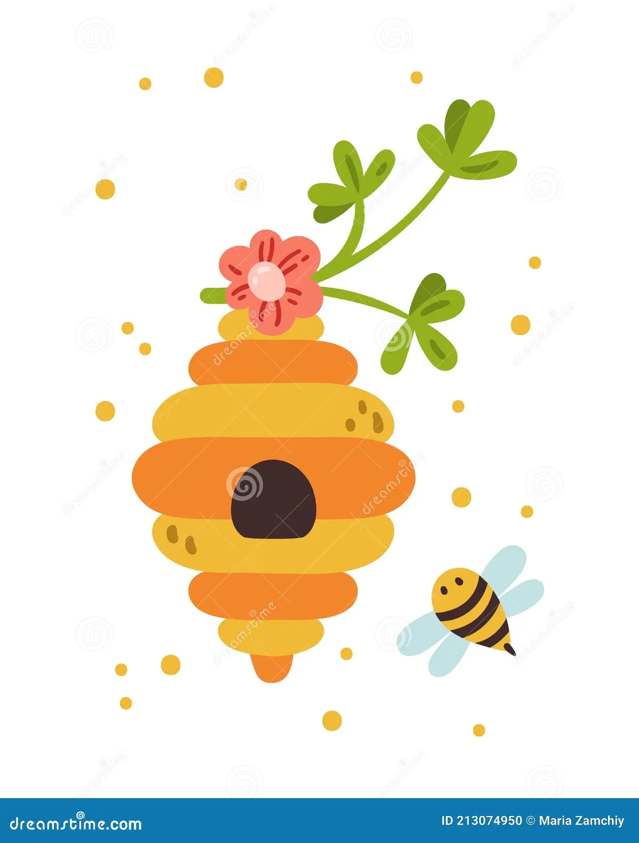 Honey Bee Kids Vector Poster Template Stock Vector Illustration Of Beehive Bumblebee 213074950