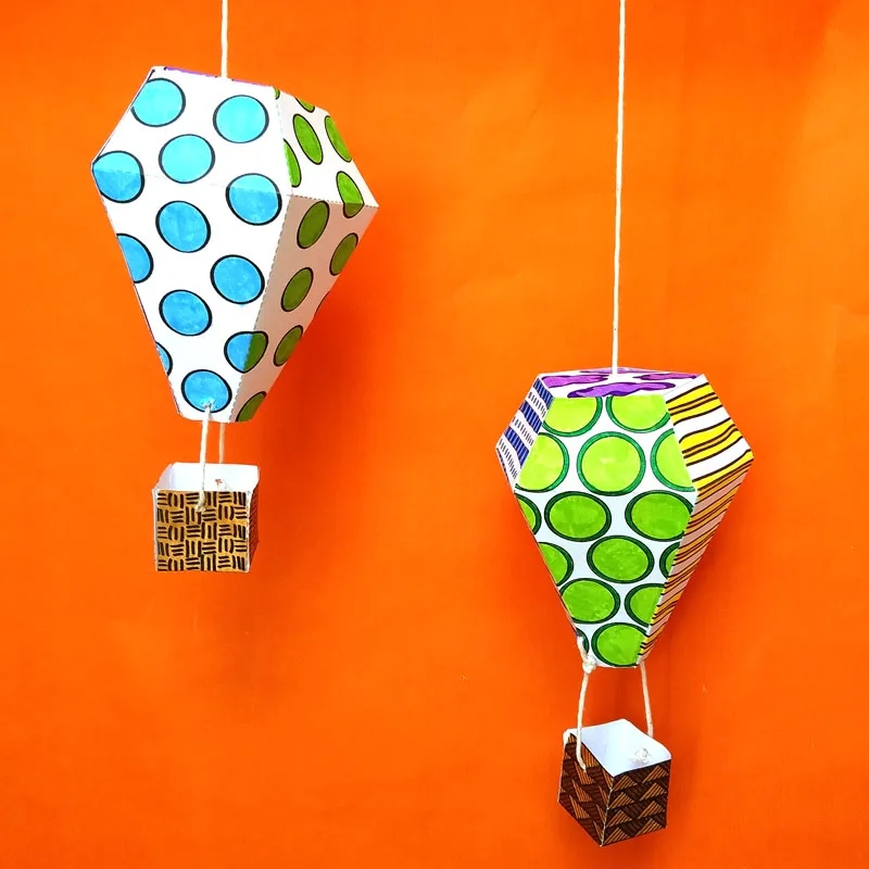 Hot Air Balloon Mobile Template And Coloring Page Moms And Crafters