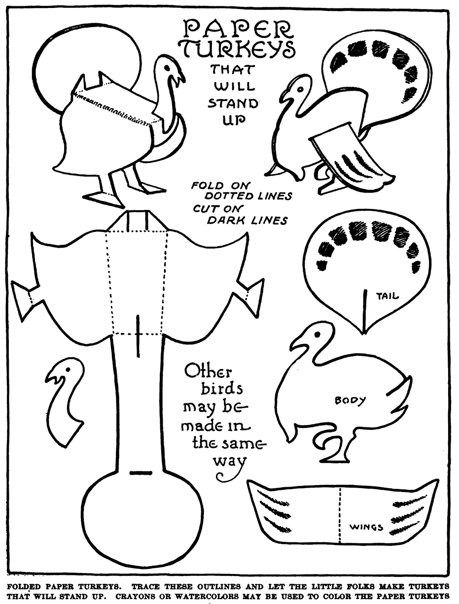 How To Make Stand up Paper Turkeys Kids Crafts Activities