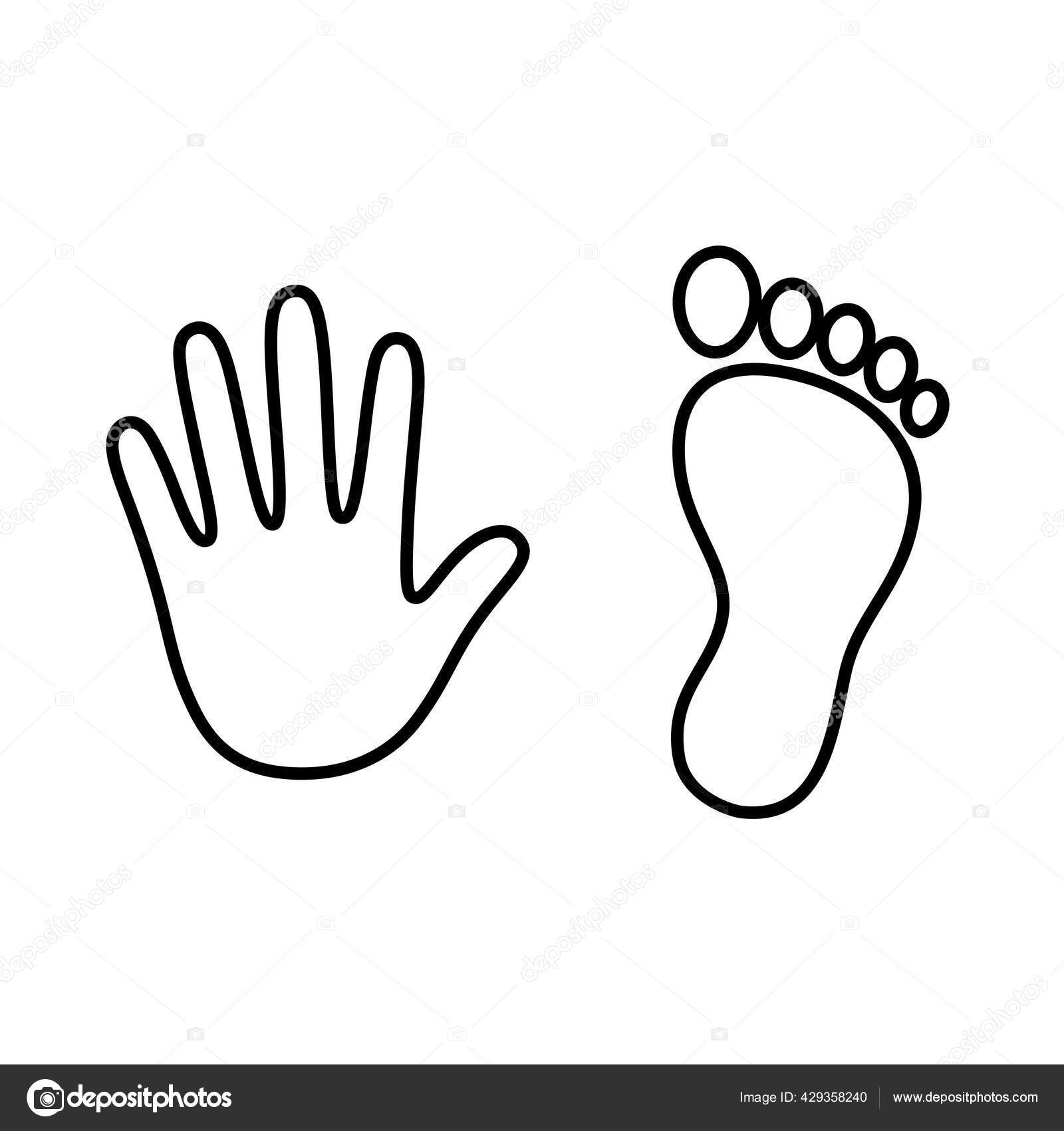 Human Hand Foot Print Outline Stylized Handprint Footprint Trace Black Stock Vector By Sudowoodo 429358240