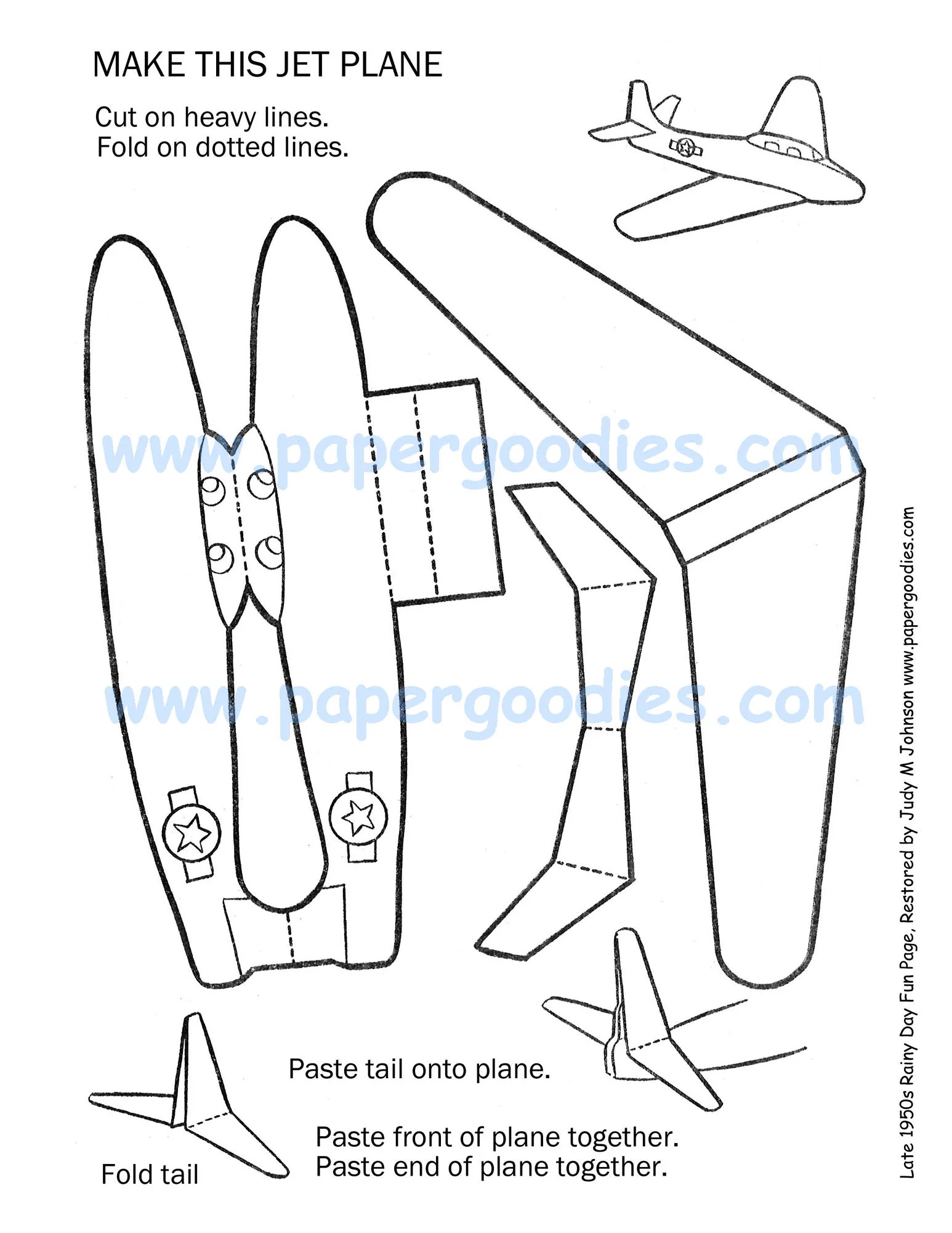INSTANT PRINTABLE Download 2 Airplanes To Color cut fly Paper Toy Paper Airplane Fun For Kids Collectible Papercraft Party Fun Etsy