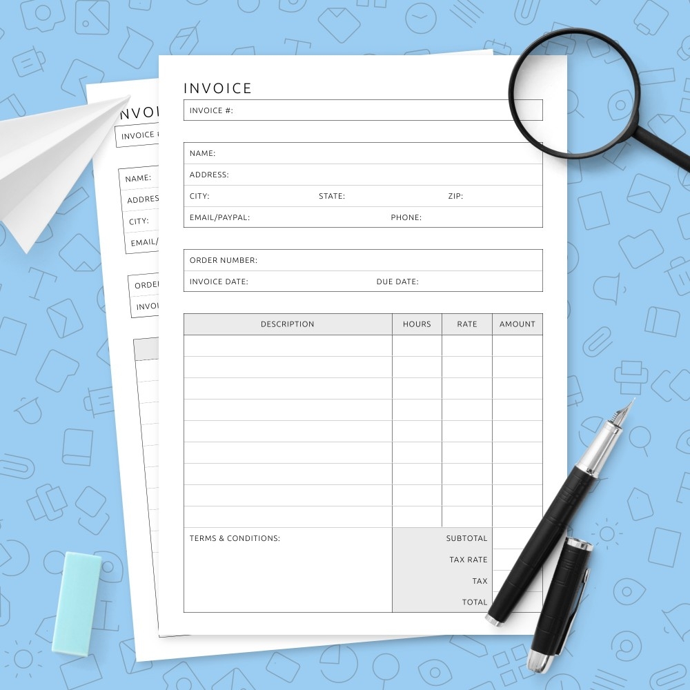 Invoice Template Template Printable PDF Invoice Template Template Printable PDF