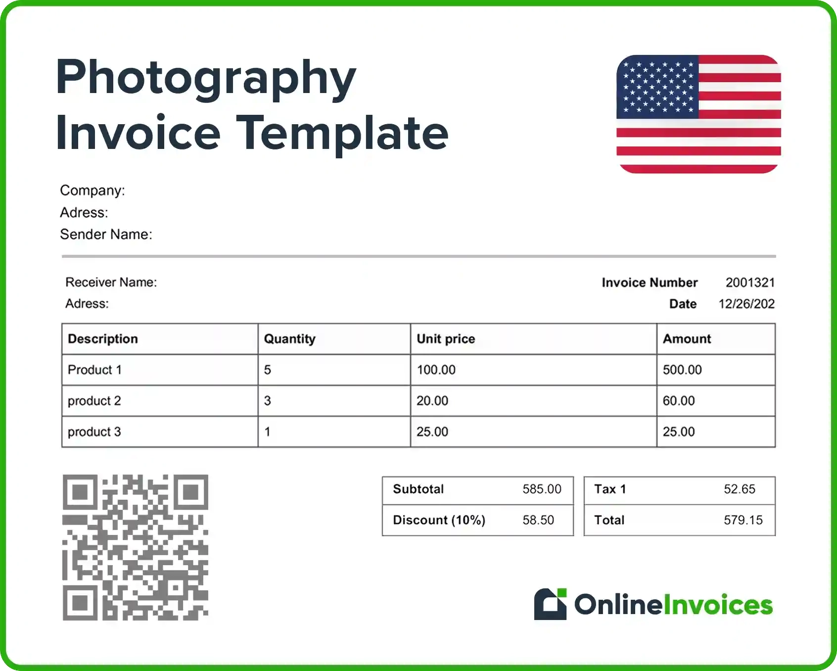 Printable Simple Invoice Template