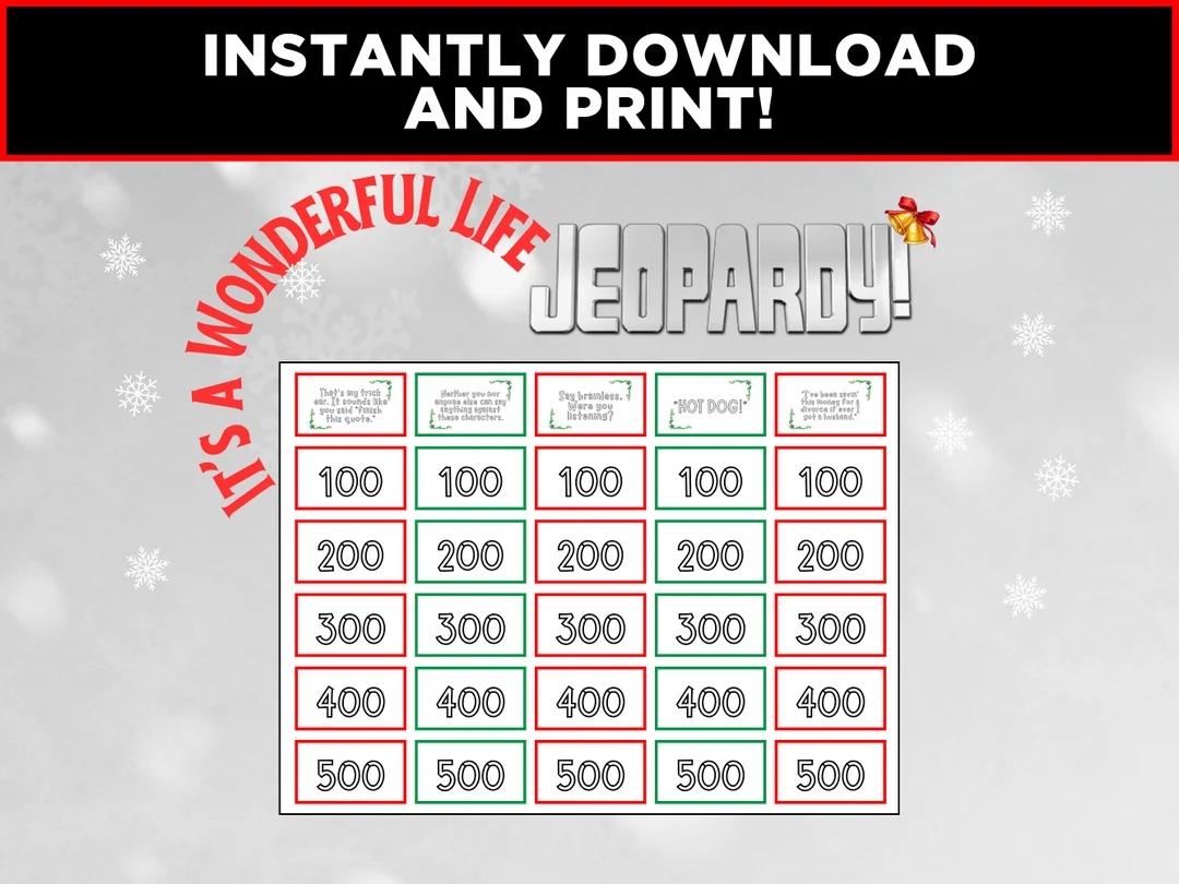 Printable Jeopardy Template