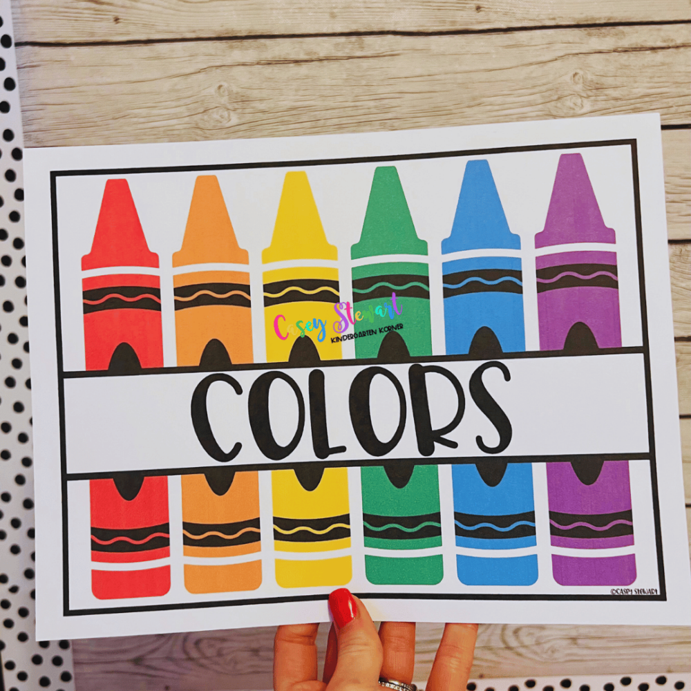 Jumbo Crayons Color Word Wall Kindergarten Korner A Kindergarten Teaching Blog