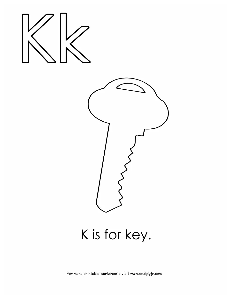 K Is For Key Letter K Template Download Printable PDF Templateroller