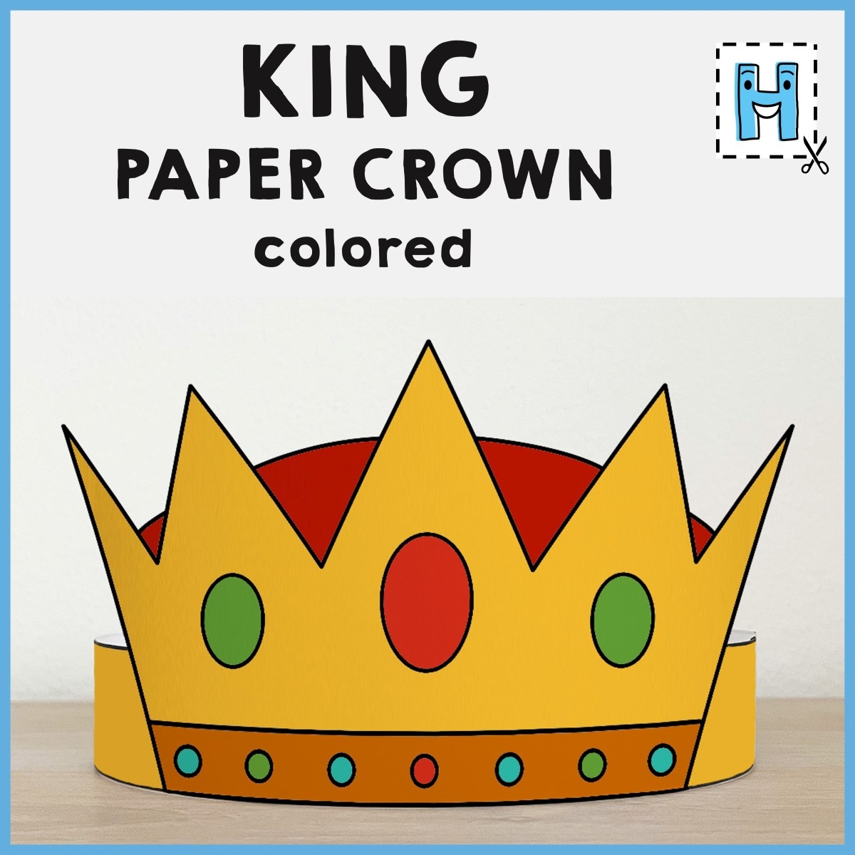 King Paper Crown Headband Hat Costume Craft Made By Teachers