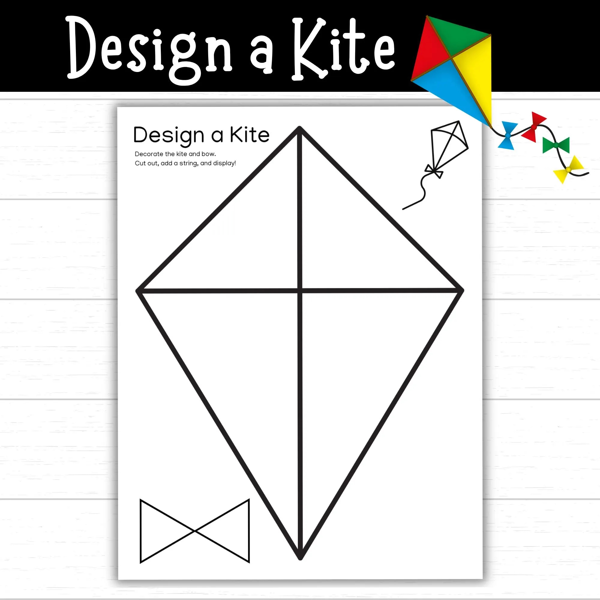 Kite Craft Template Etsy