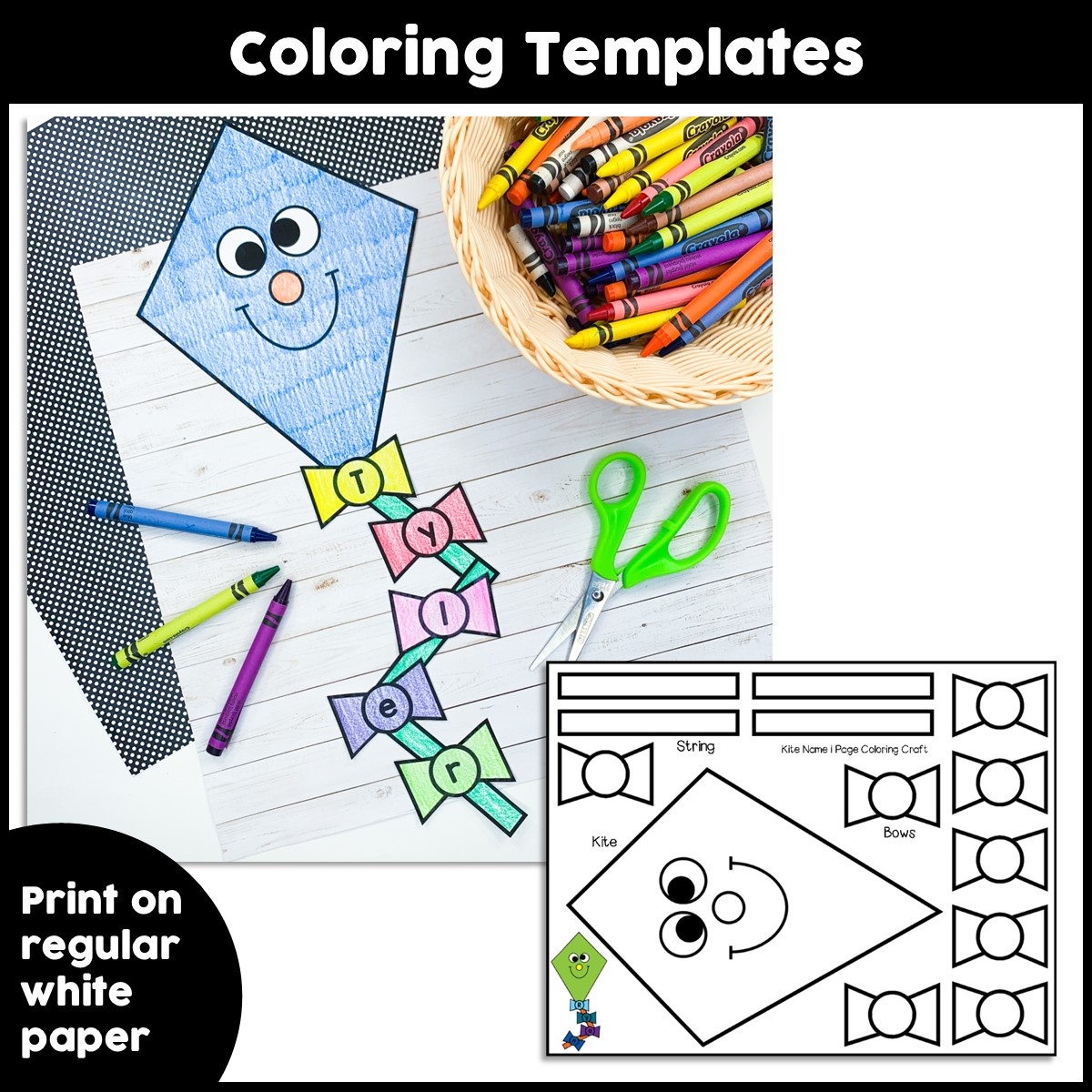 Kite Name Craft Spring Activities Summer Kite Template Bulletin Board Made By Teachers