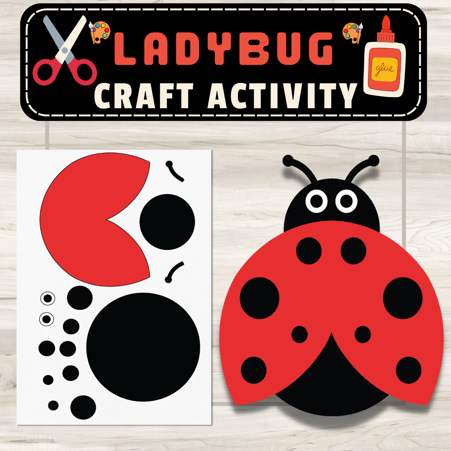 Ladybug Craft Cut Paste Activity Explore The World Of Colorful Beetles Spring Activities Made By Teachers