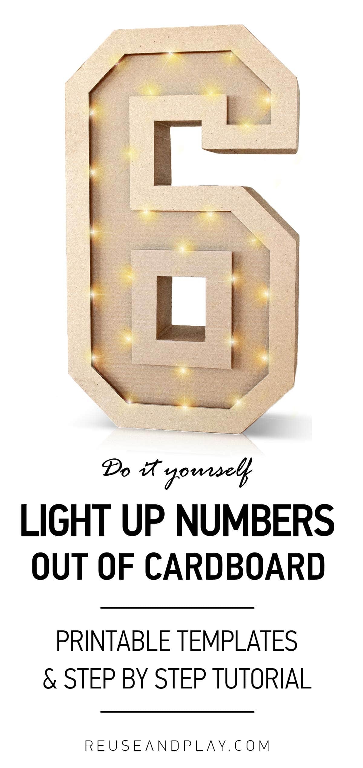 Large Light Up Numbers TEMPLATES Reuse And Play