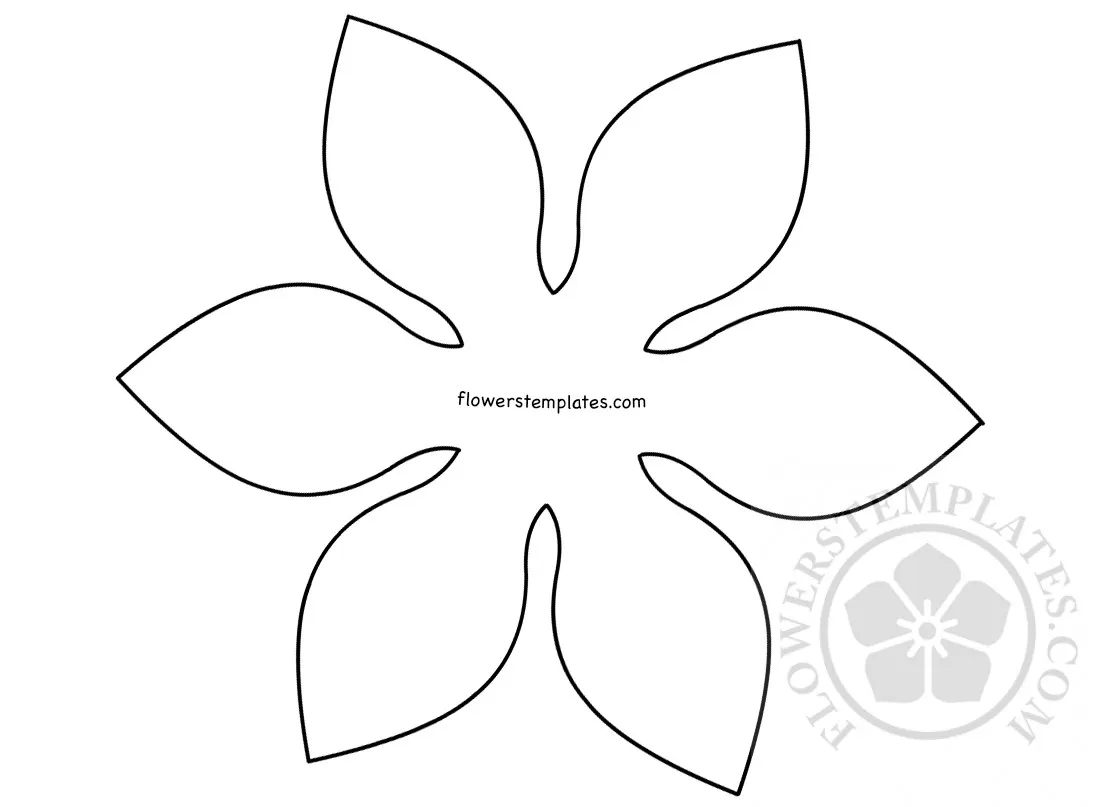 Large Paper Flower Template 6 Petal Flower Flowers Templates Large Paper Flower Template 6 Petal Flower Flowers Templates