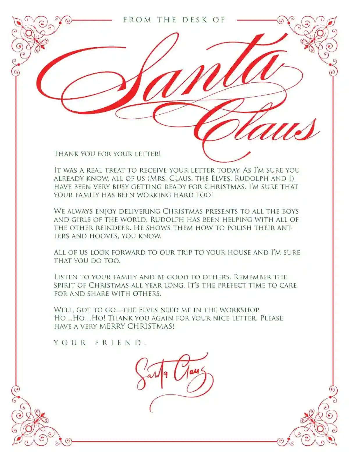 Letter From Santa Free Printable EDITABLE Skip To My Lou Letter From Santa Free Printable EDITABLE Skip To My Lou
