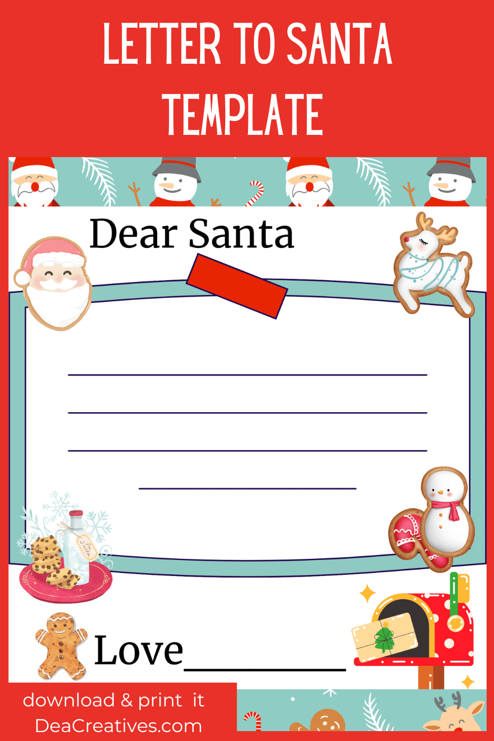 Letter To Santa Template Printable Dear Creatives