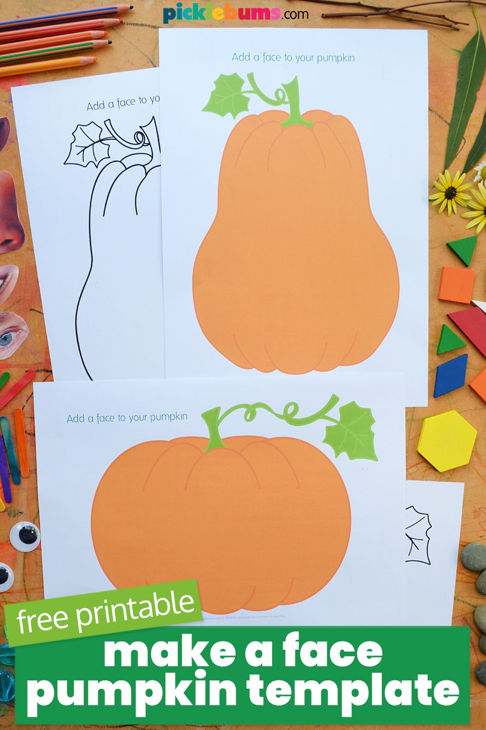 Make A Pumpkin Face Free Printable Pumpkin Templates Picklebums