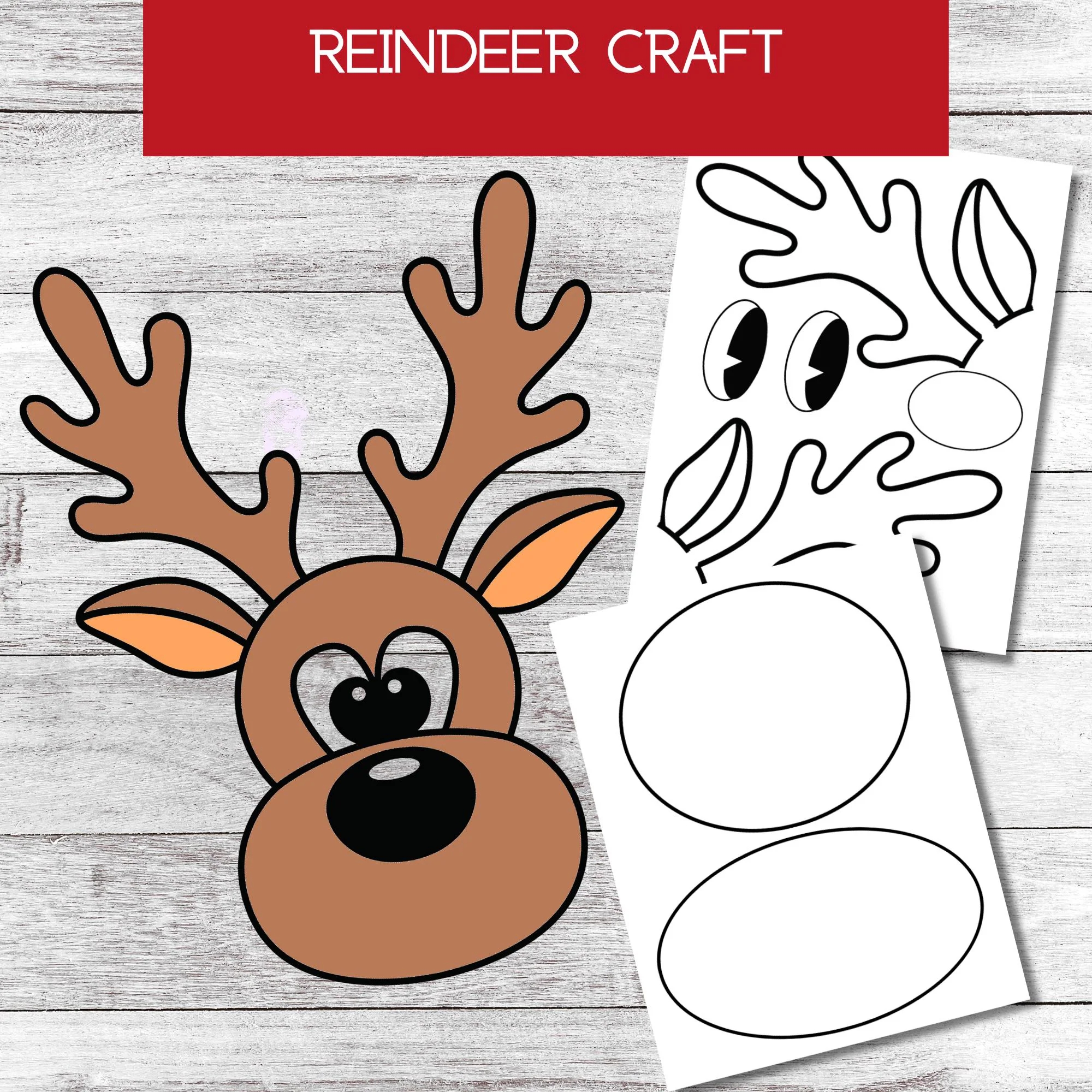 Make A Reindeer Paper Craft reindeer Craft Template Instant Download Printable PDF Etsy