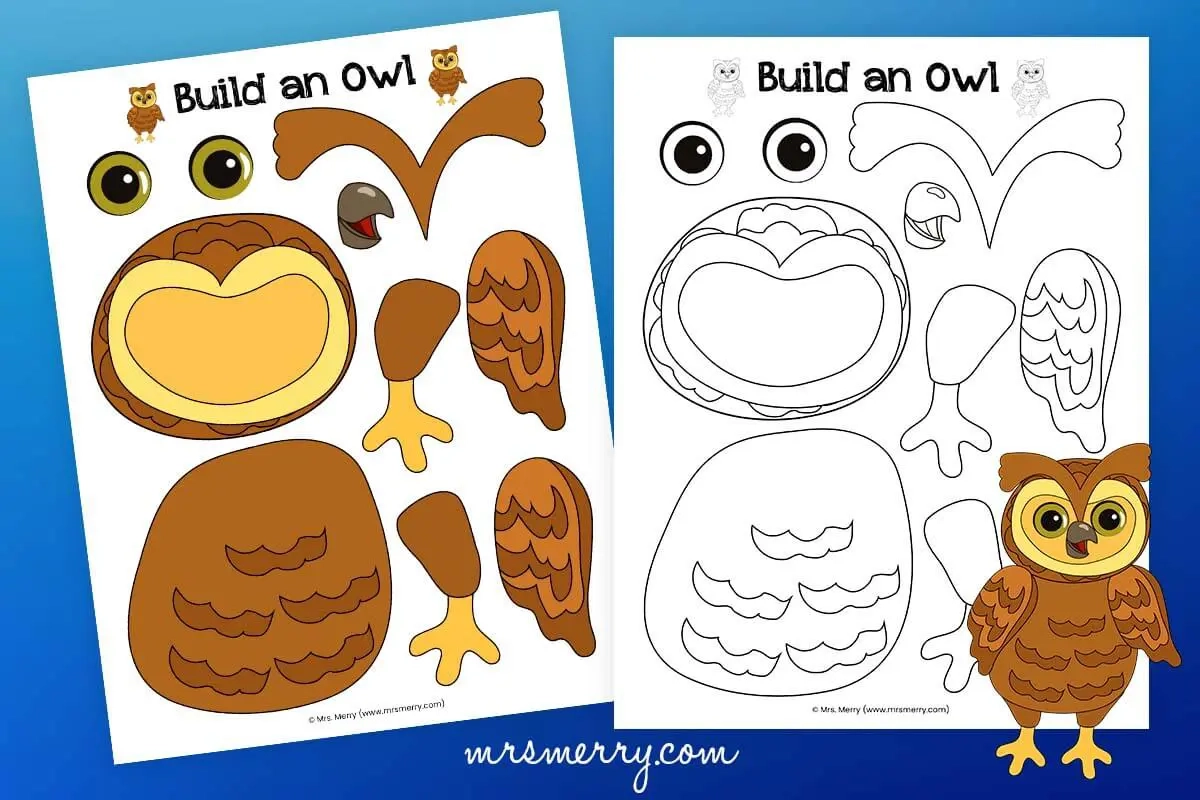 Make An Owl Craft Owl Template Printable Mrs Merry Worksheets Library