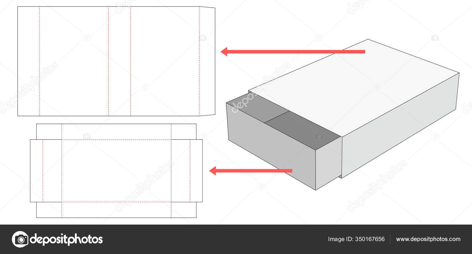 Match Box Die Cut Template Stock Vector By Valueinvestor 350167656