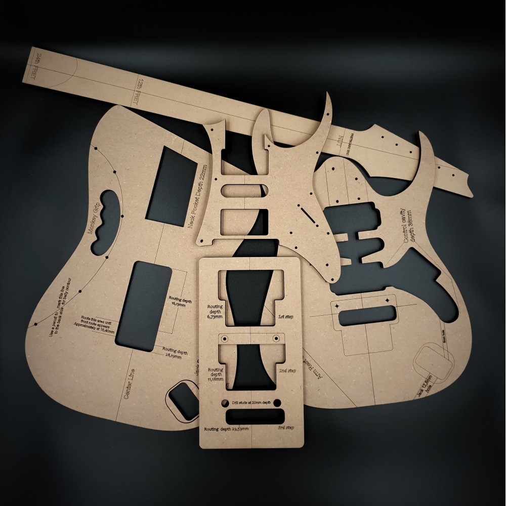 MDF IBANZ JEM STYLE FULL GUITAR TEMPLATE