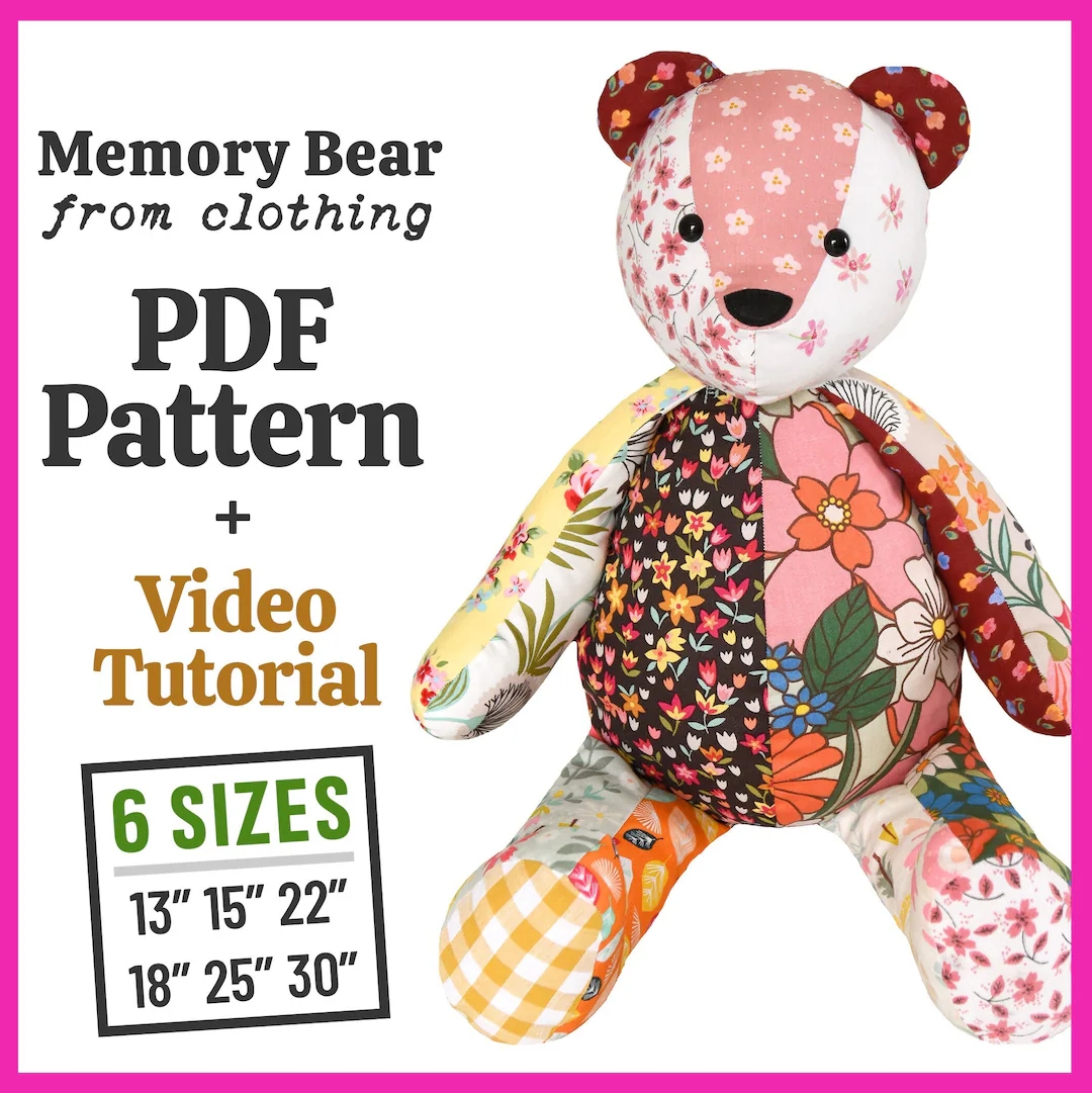 Memory Bear Pattern Sewing Tutorial MEGA BUNDLE 6 Sizes Etsy UK