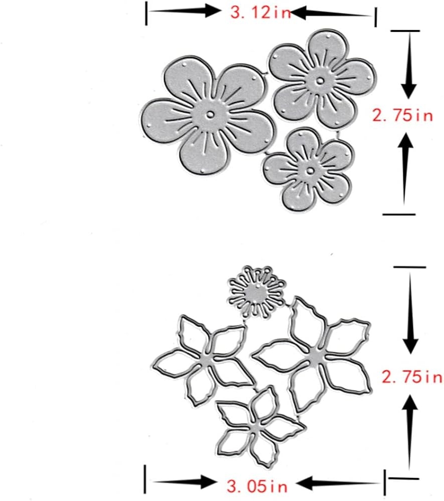 Metal 3D Rose Flower Cutting Dies Flowers Leaves Cutting Dies Embossing Stencils Template Mould For Card Making Decoration And DIY Scrapbooking Album Amazon de Home Kitchen