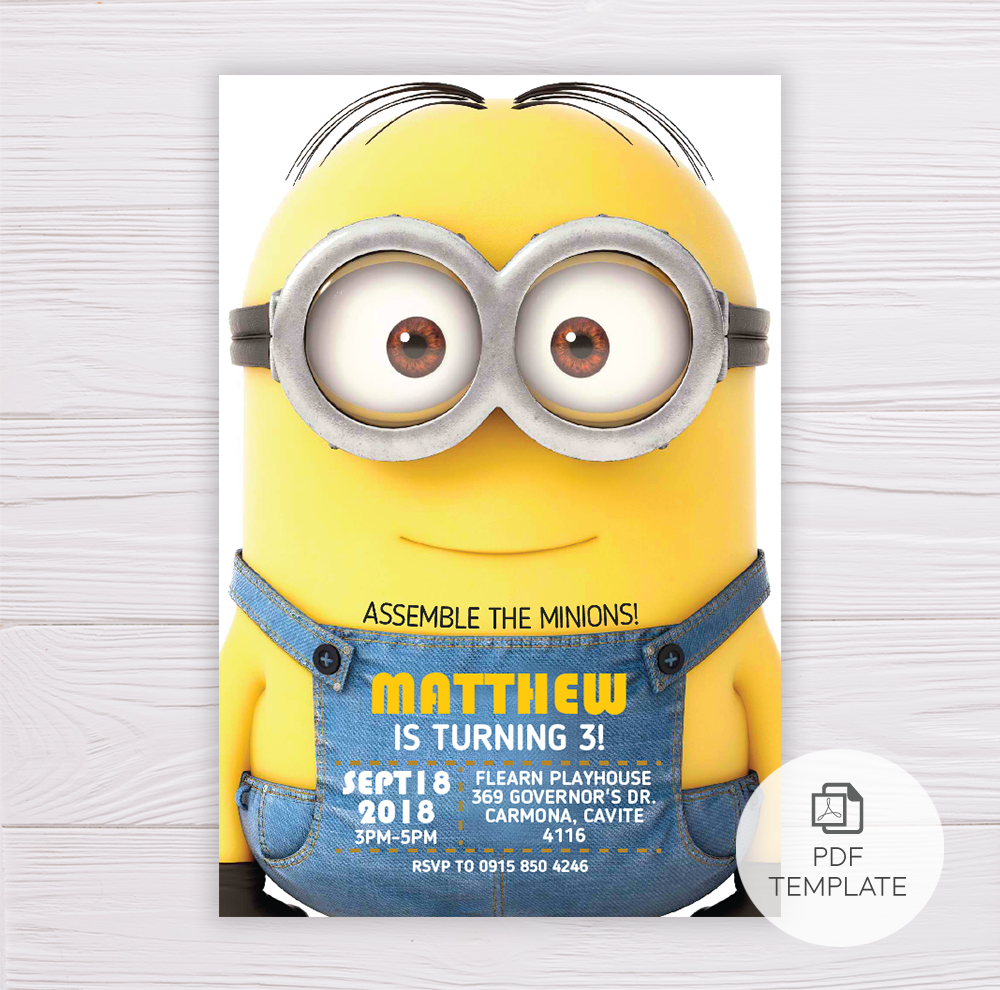 Minions Invitation Template Dgtally