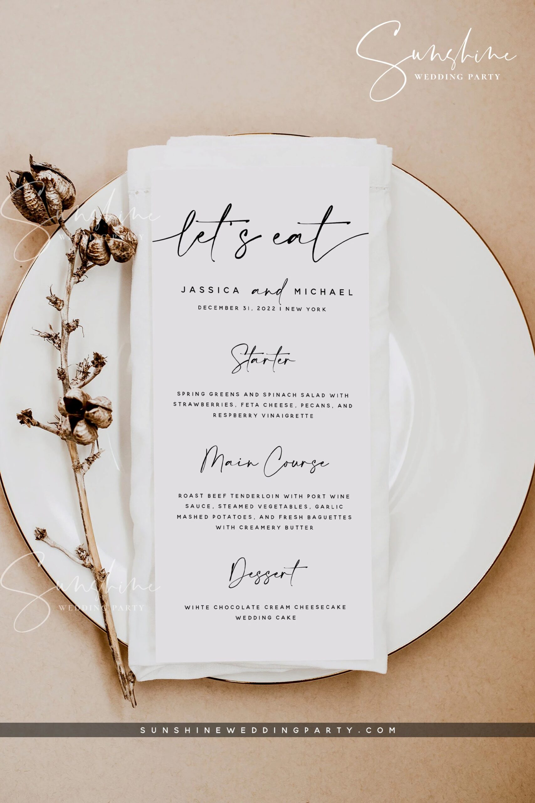 Printable Dinner Menu Template