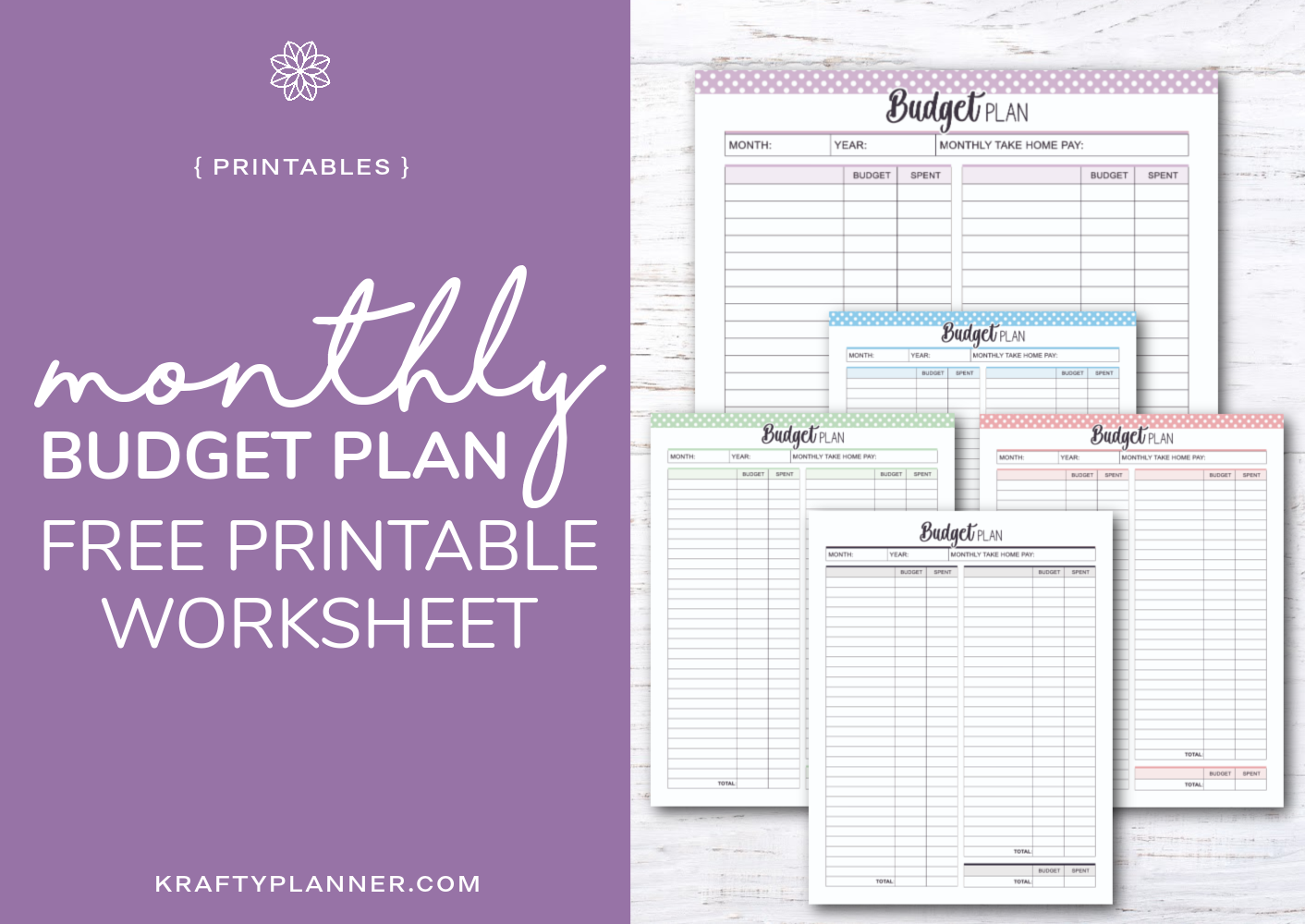 Budget Worksheet Template Printable