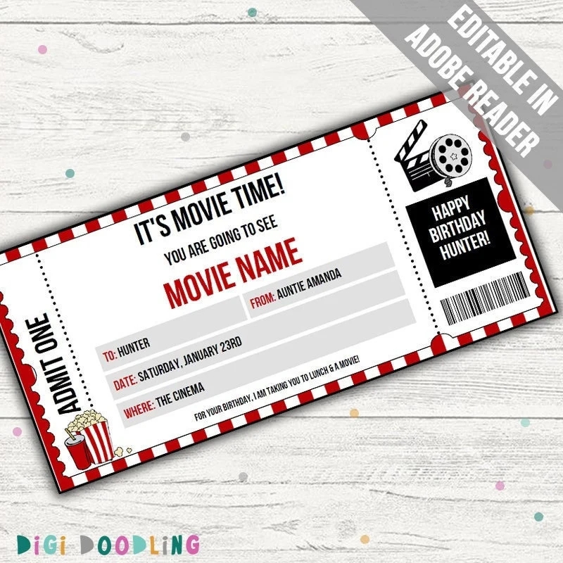 Movie Ticket Template Movie Night Ticket Movie Date Night Ticket Movie Gift Voucher Surprise Movie Gift Certificate Any Occasion Movie Ticket Template Movie Night Ticket Movie Date Night Ticket Movie Gift Voucher Surprise Movie Gift Certificate Any Occasion