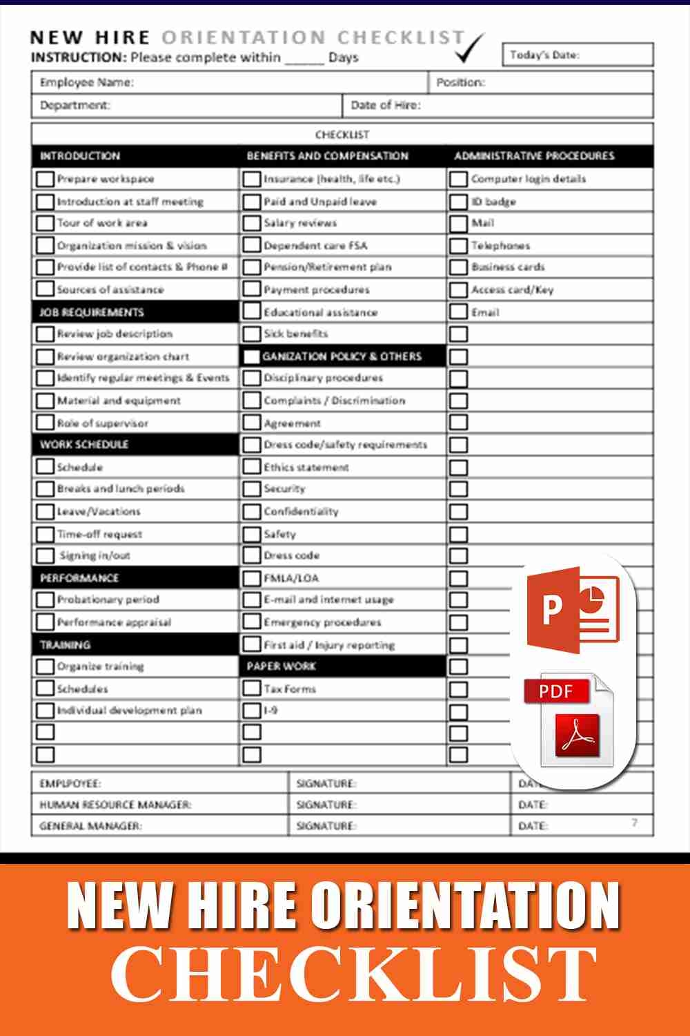 New Employee Orientation Checklist Template New Employee Orientation Checklist Template