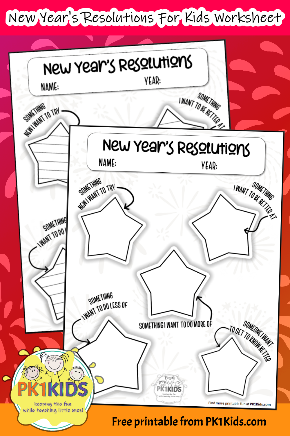 Printable New Year's Resolution Template