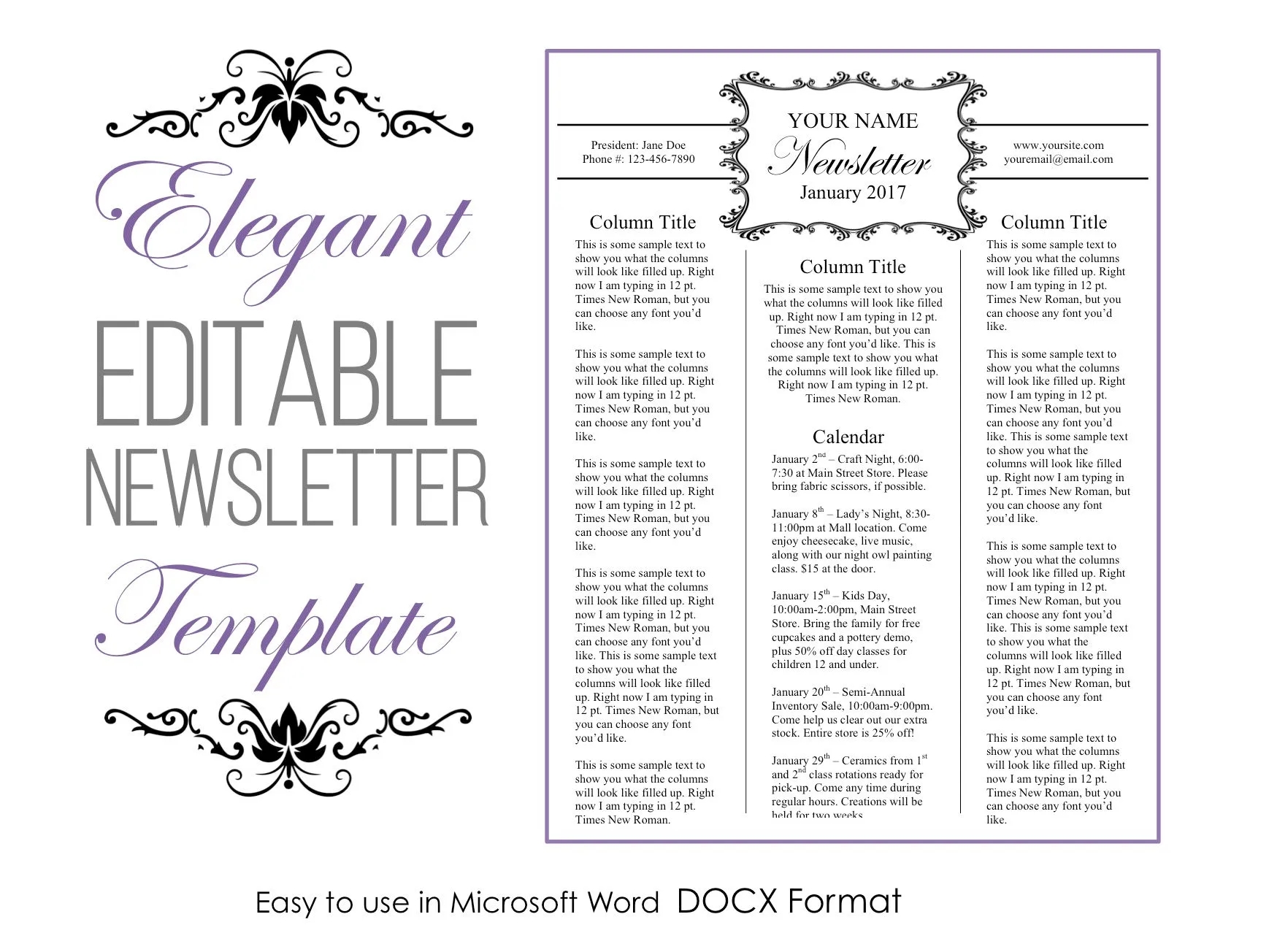 Printable Newsletter Template
