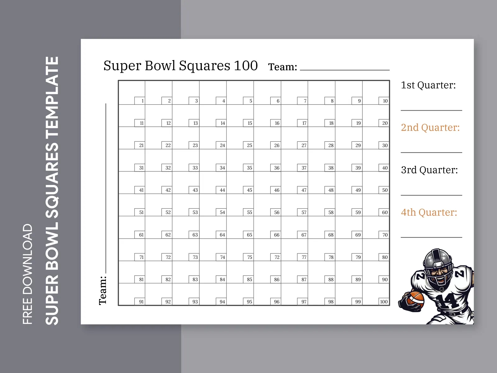 NFL Football Squares Free Google Docs Template By Gdoc On Dribbble NFL Football Squares Free Google Docs Template By Gdoc On Dribbble