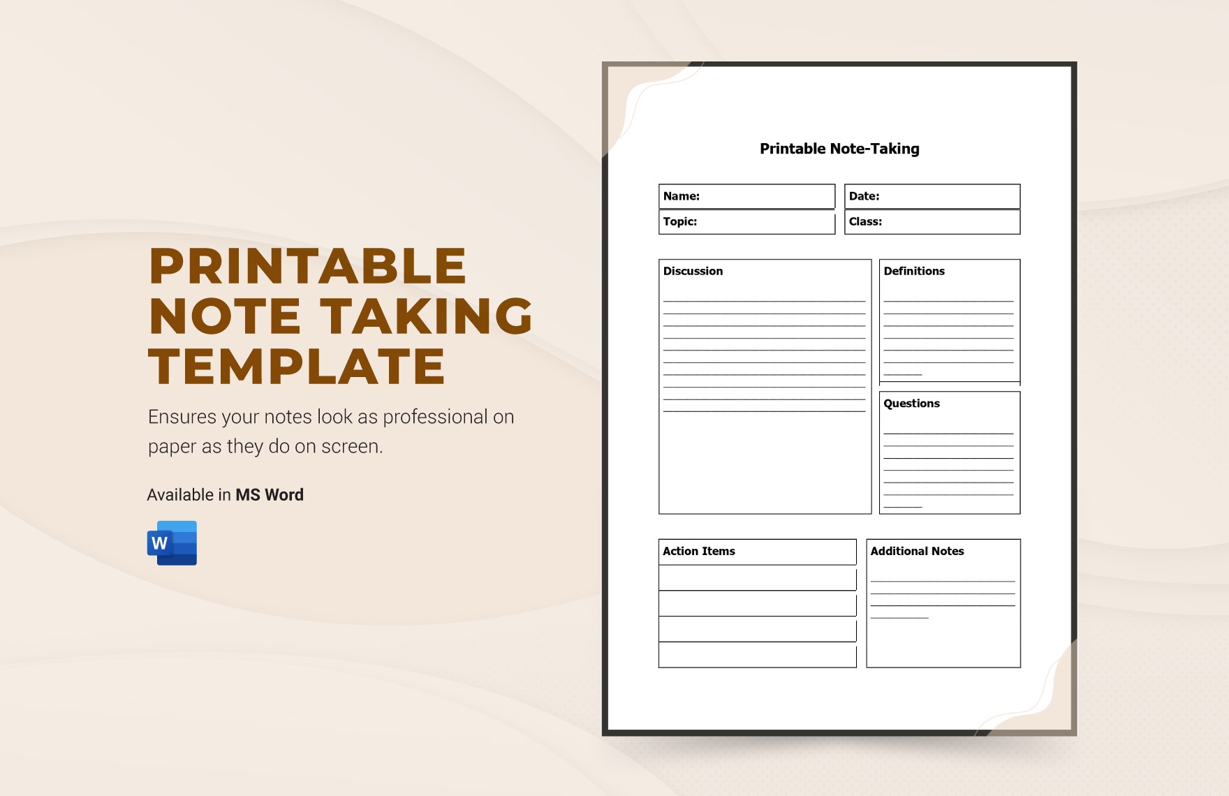 Note Austesten Taking Printables