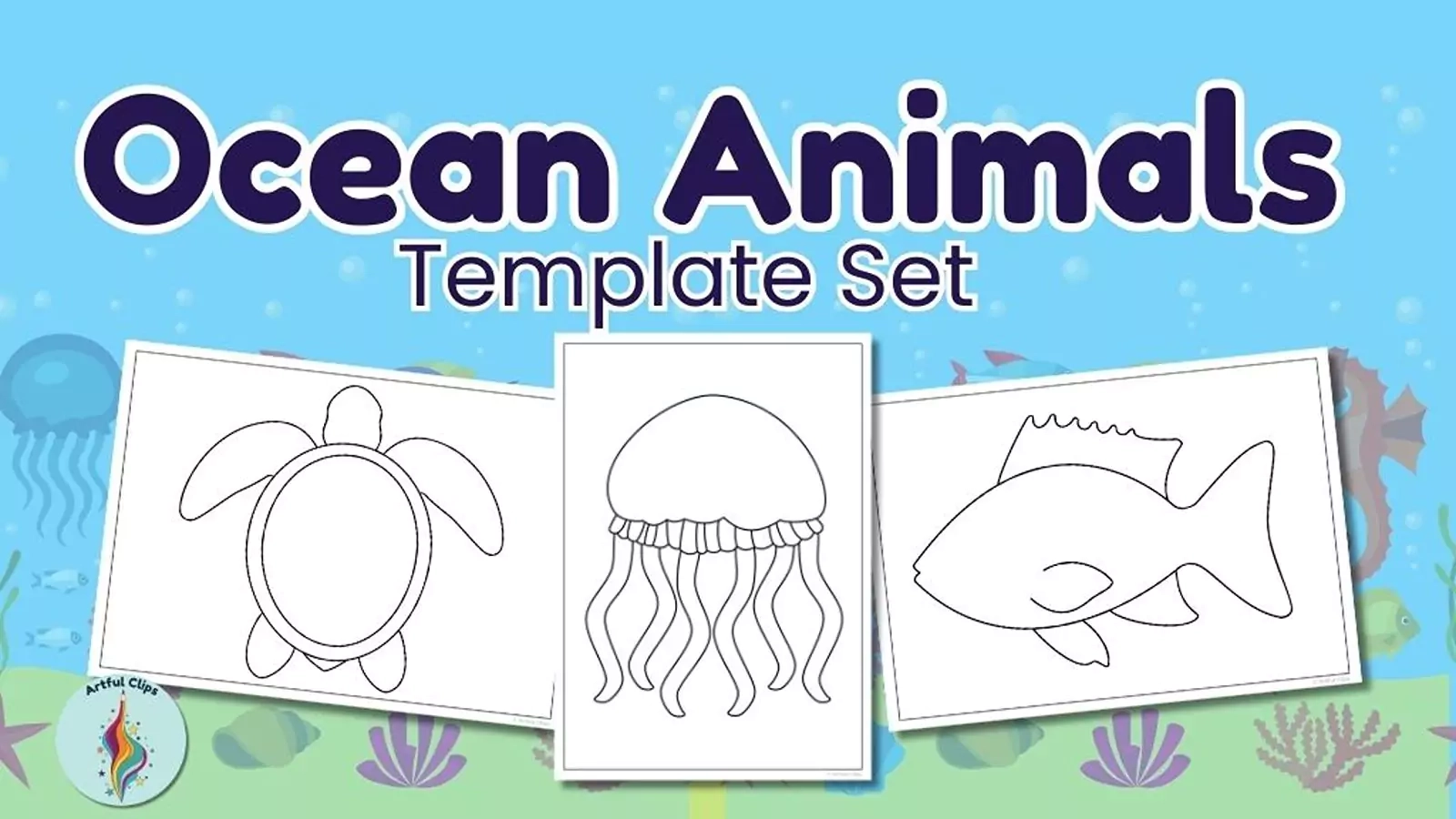 Ocean Animals Template Set For Art And Craft Projects Ocean Animals Template Set For Art And Craft Projects