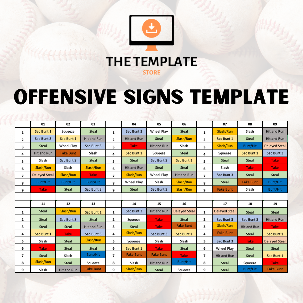 Offensive Signs Wristband Template Where Coaches Collab Offensive Signs Wristband Template Where Coaches Collab