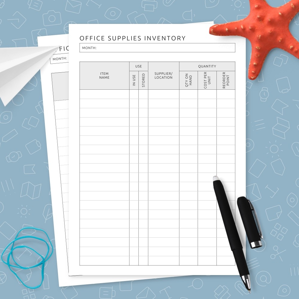 Printable Free Office Supply Inventory List Template