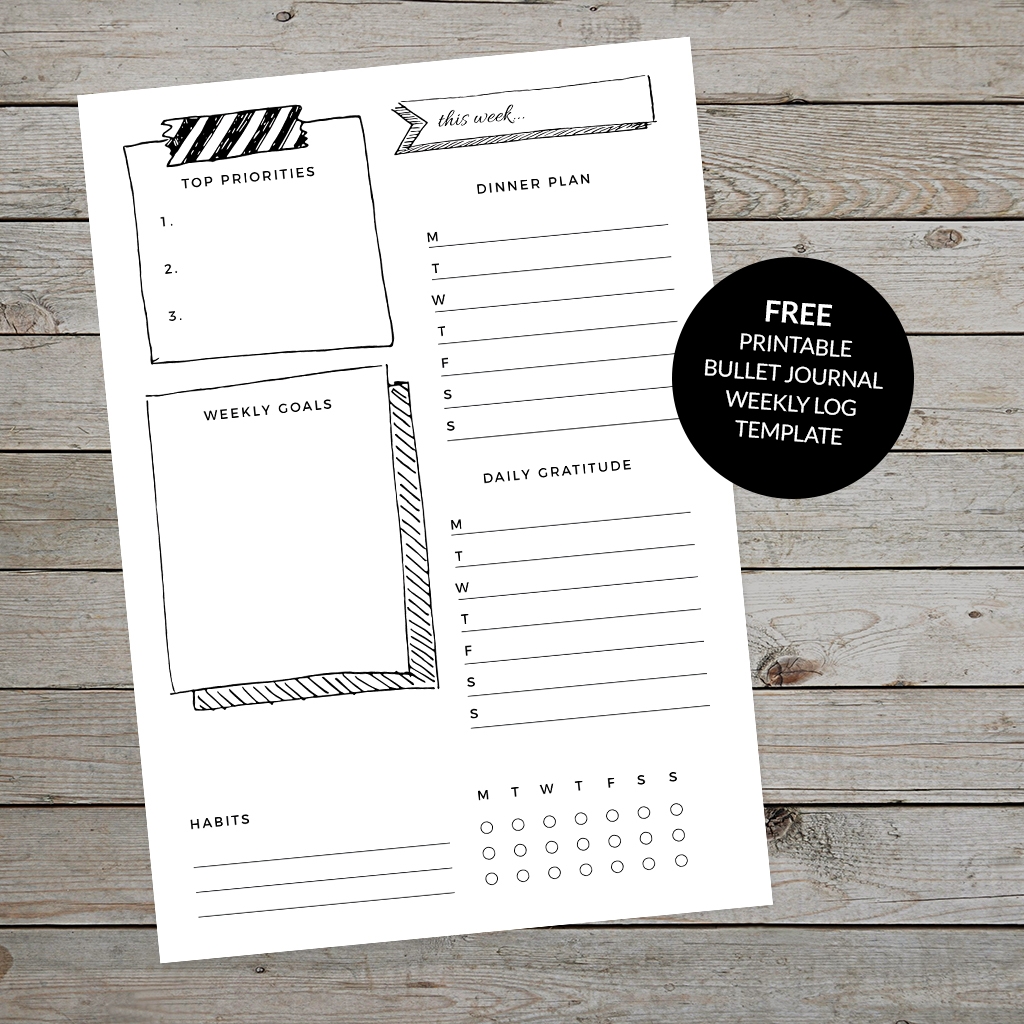 Bullet Journal Template Printable