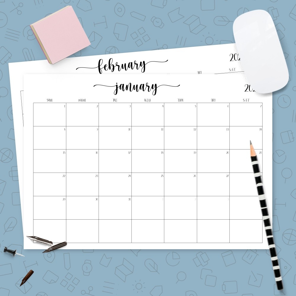 Blank Monthly Calendar Template Printable